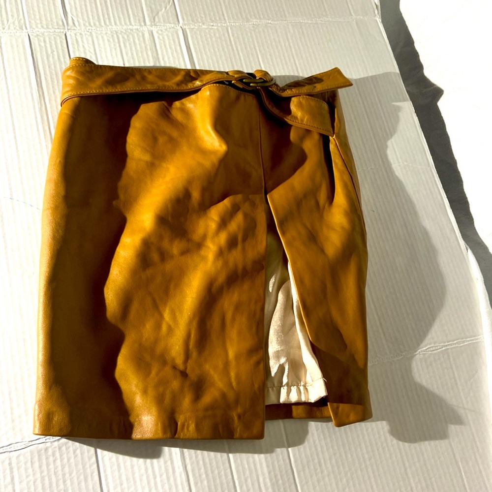 Genuine brown leather skirt by Tiziana new with tags